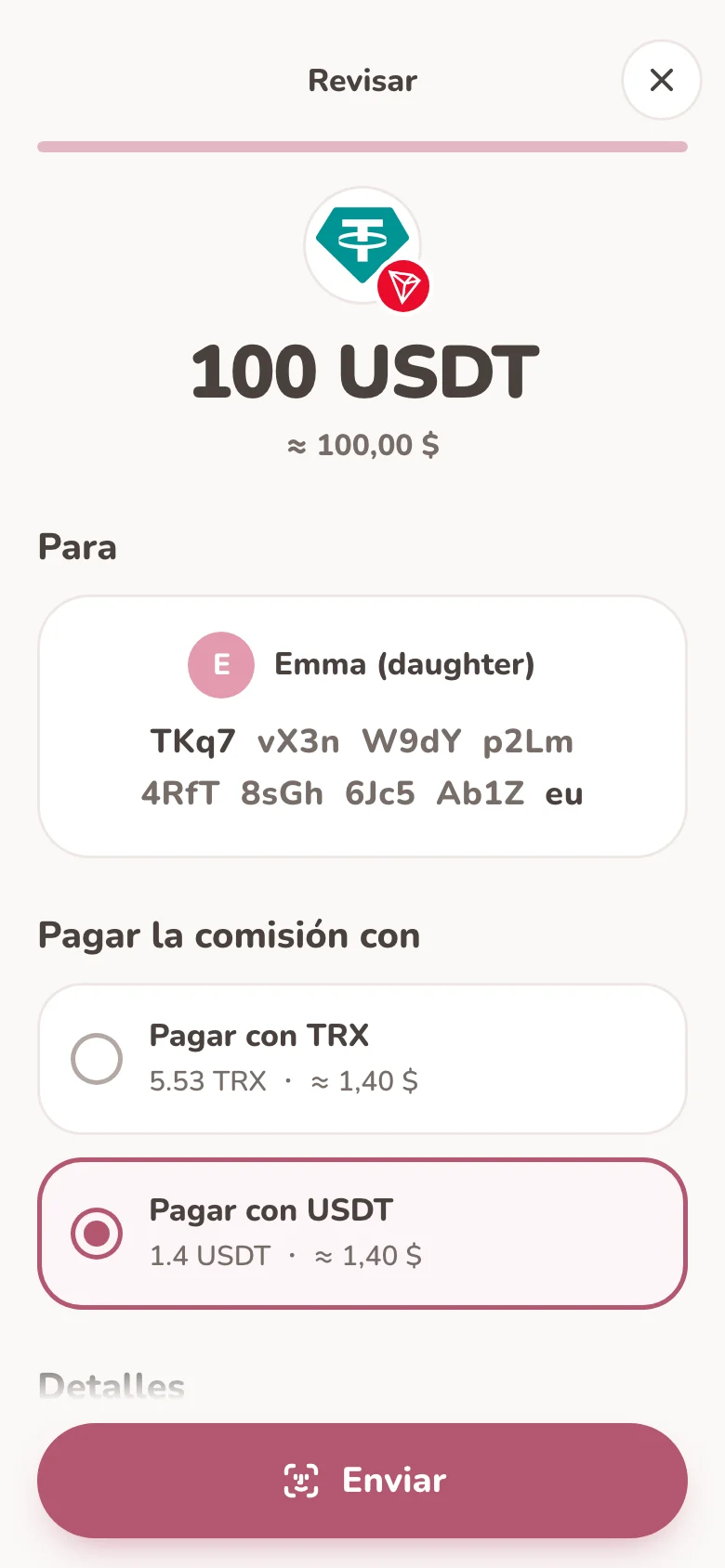 Revisión antes de enviar